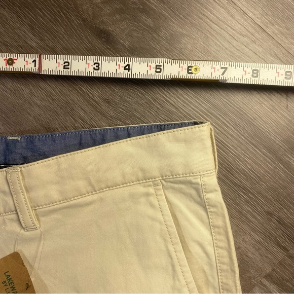 L.L. Bean Cream Flat Front Shorts with Timeless Appeal 38W - Picture 9 of 14